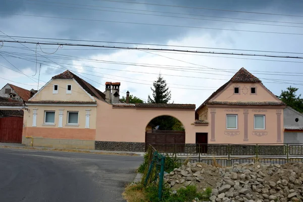 Typical Houses Village Vulcanvulcan Alemán Wolkendorf Una Comuna Condado Braov —  Fotos de Stock