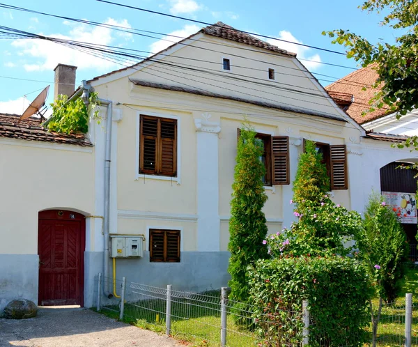 Typische Huizen Het Dorp Viscri Kirchenburg Von Deutschweikirch Transsylvanië Versterkte — Stockfoto