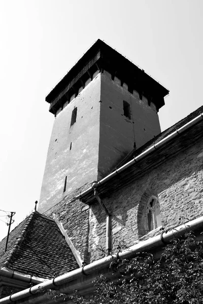 Крепость Средневековой Церкви Деревне Маланкрав Румыния Некоторые Самых Значительных Готических — стоковое фото