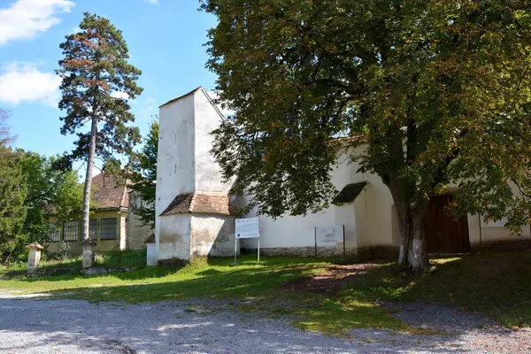 Versterkte Saksische Middeleeuwse Kerk Het Dorp Bunesti Transsylvanië Het Werd — Stockfoto