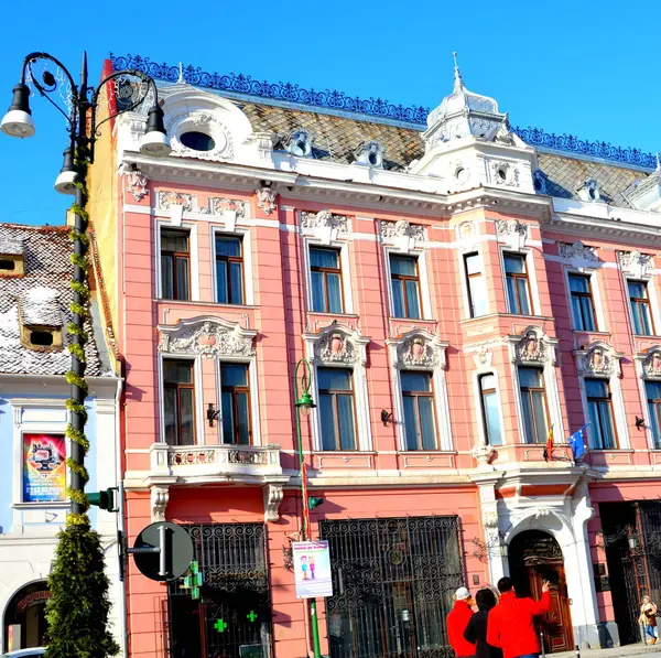 Tipikus Városi Táj Város Brassó Egy Város Romániában Erdélyben Ország — Stock Fotó