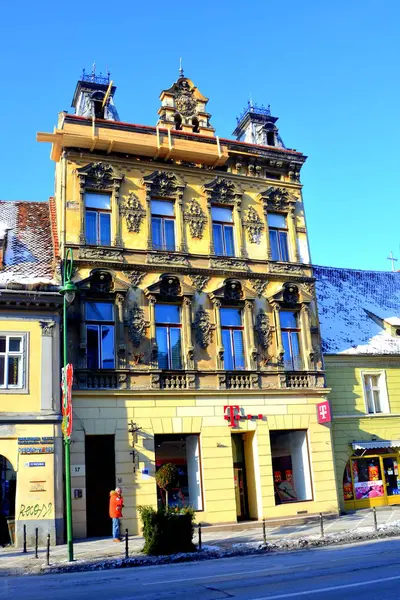 Typisch Stedelijke Landschap Van Stad Brasov Een Stadje Transsylvanië Roemenië — Stockfoto