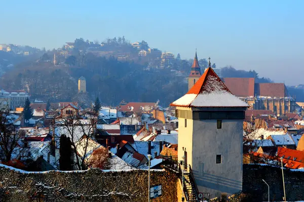 Typowy Krajobraz Miejski Miasta Braszów Miasto Położone Regionie Transylwania Rumunia — Zdjęcie stockowe