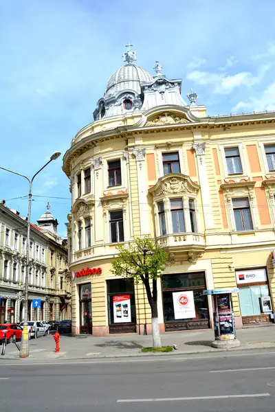Şehirde Cluj Napoca Transilvanya Tipik Kentsel Peyzaj Bir Güzel Romen — Stok fotoğraf