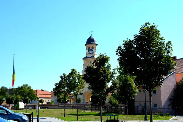 Marktplatz Typische Stadtlandschaft Der Stadt Sibiu Transsilvanien Sibiu Ist Eines — Stockfoto