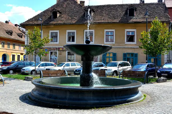 있습니다 시비우 전형적인 시비우는 루마니아의 룩셈부르크 2007 문화의 수도로 되었습니다 — 스톡 사진