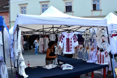 Pazar Meydanı. Tipik kentsel peyzaj şehir Sibiu, Transilvanya