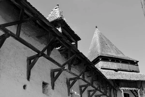 Befestigte sächsische mittelalterliche Kirche homorod, Transsilvanien — Stockfoto