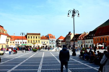  Tipik kentsel peyzaj şehrin Brasov, Transilvanya