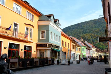  Tipik kentsel peyzaj şehrin Brasov, Transilvanya