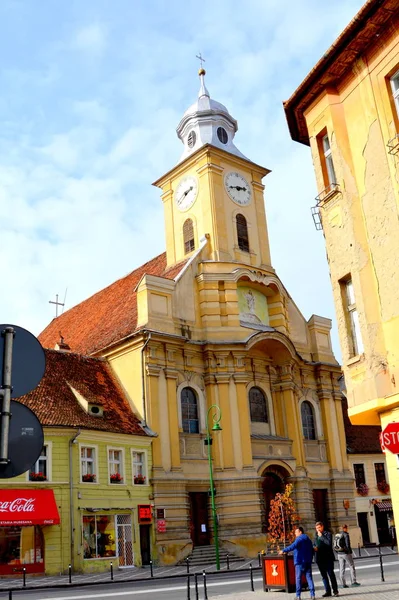 Typická Městská krajina města Brasov, Transylvánie — Stock fotografie