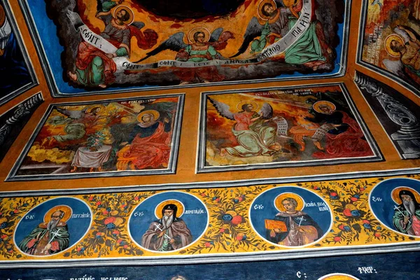 Kościół Klasztoru Cheia Prahova Rumuńskiego Kompleksu Prawosławnego Klasztor Mnichów Był — Zdjęcie stockowe