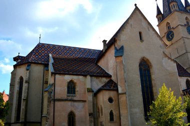 Tipik kentsel peyzaj şehir Sibiu, Transilvanya, Romanya