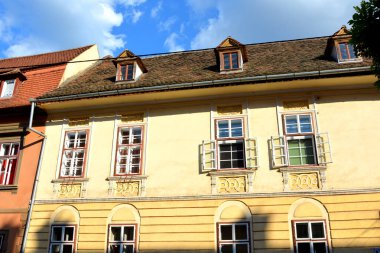 Tipik kentsel peyzaj şehir Sibiu, Transilvanya, Romanya