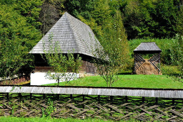 In Dumbrava Sibiului;Romanian Peasant Museum with many pieces of inventory of a peasant.