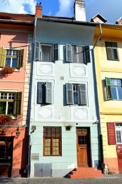 Pazar Meydanı. Tipik kentsel peyzaj şehir Sibiu, Transilvanya