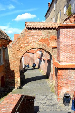 Pazar Meydanı. Tipik kentsel peyzaj şehir Sibiu, Transilvanya