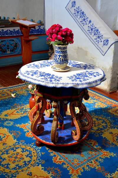 All'interno della chiesa sassone medievale di Dirjiu, Transilvania, Romania — Foto Stock