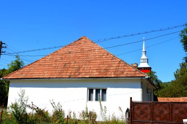 Tipik kırsal manzara ve köylü ev Rosia Montana'da bir komün Alba İlçesi, Apuseni Dağları, Transilvanya, Romanya