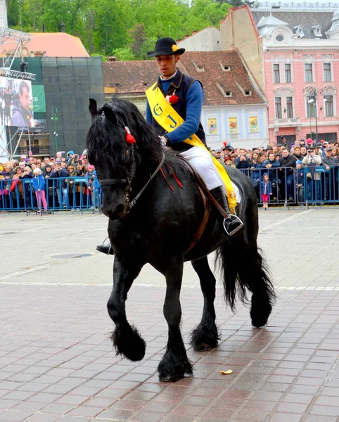 stock image Riders during Brasov Juni parade