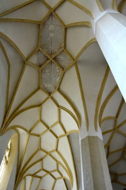 Tavan. Eski ortaçağ Sakson lutheran Kilisesi Sighisoara, Transilvanya, Romanya