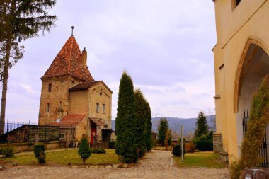 Eski ortaçağ Sakson lutheran Kilisesi Sighisoara, Transilvanya, Romanya