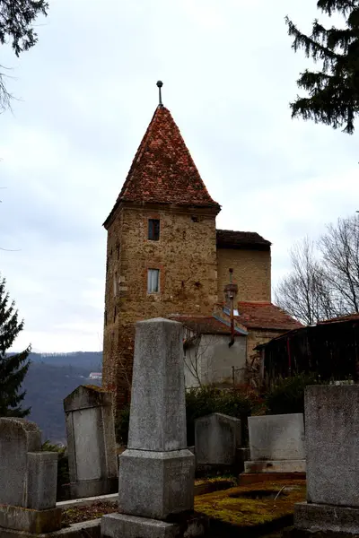 Eski ortaçağ Sakson lutheran Kilisesi Sighisoara, Transilvanya, Romanya — Stok fotoğraf