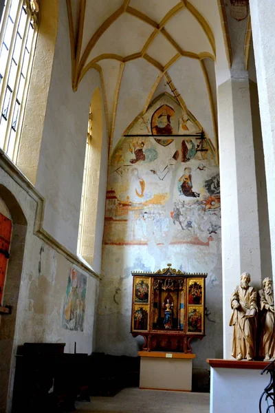 Oude middeleeuwse Saksische Lutherse kerk in Sighisoara, Transsylvanië, Roemenië — Stockfoto