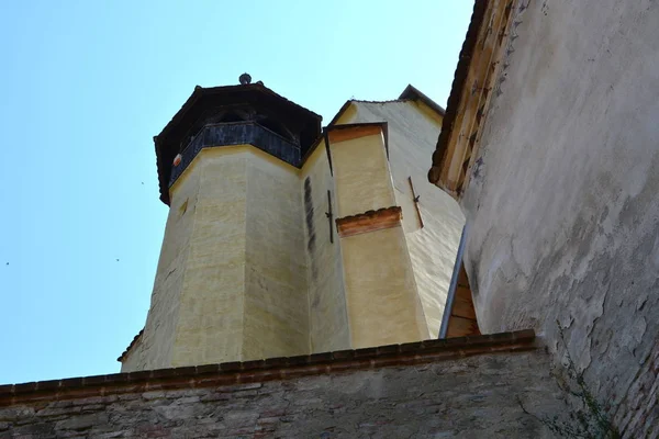 Erődített középkori templom Biertan, Transylvania. — Stock Fotó