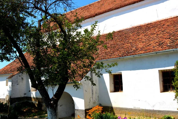 Old medieval saxon evangelic church in Halmeag (Transylvania) — Stock Photo, Image