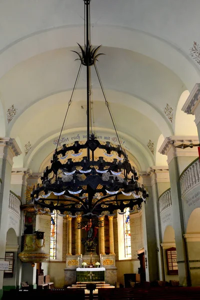 Dentro da igreja fortificada medieval Cristian, Transilvânia — Fotografia de Stock