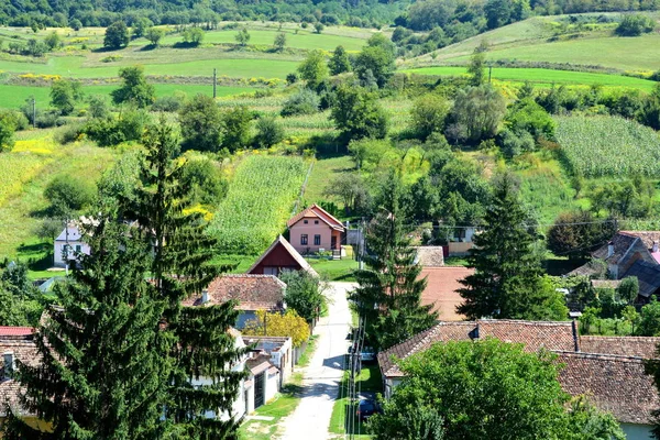 Saxon 마 Biertan, Transylvania, 루마니아에서에서 전형적인 농부 집 — 스톡 사진