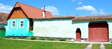 Tipik ev köyde Crit-Kreutz, Transilvanya, Romanya