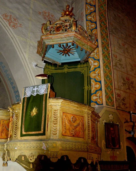 Inside the medieval fortified church Cristian, Transylvania