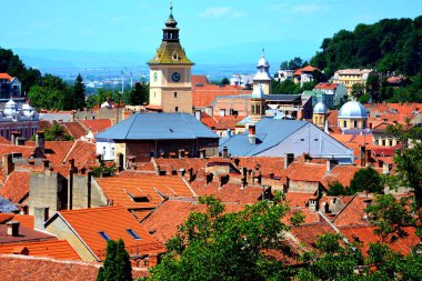 Tipik kentsel peyzaj şehrin Brasov, Transilvanya