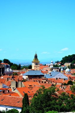 Tipik kentsel peyzaj şehrin Brasov, Transilvanya