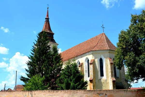 Středověké Saské Kostel Vesnici Feldioara Postaven Řádem Německých Rytířů 900 — Stock fotografie