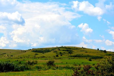 Transilvanya, Romanya ovalarında tipik kırsal manzara.