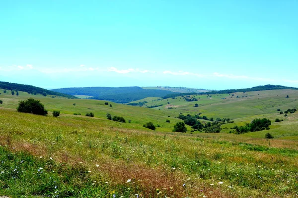 Wiejski krajobraz w równiny regionie Transylwania, Rumunia — Zdjęcie stockowe