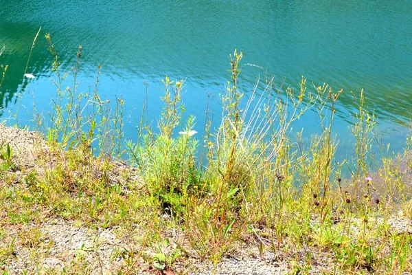 Smaragdsee in einer verlassenen römischen Karriere in Racos, Transsilvanien, Rumänien — Stockfoto