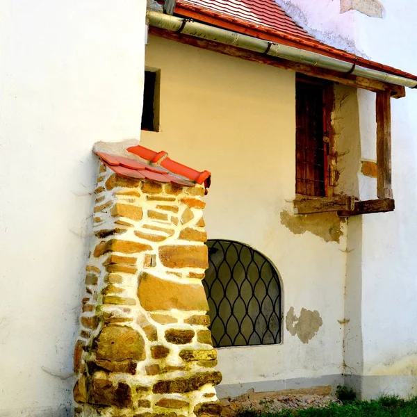 Müstahkem Ortaçağ Sakson evangelic kilise Veseud, Zied, Transilvanya, Romanya — Stok fotoğraf