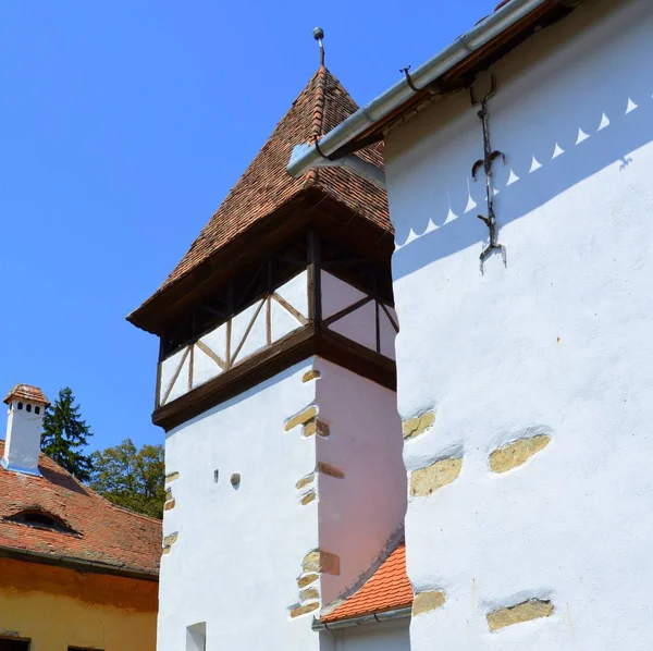 Befestigte mittelalterliche sächsische evangelische Kirche in Veseud, Zied, Transsilvanien, Rumänien — Stockfoto