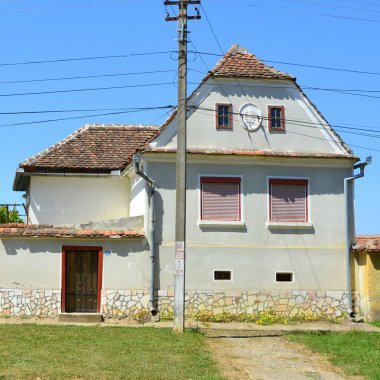 Tipik kırsal manzara ve köylü evlerde Merghindeal - Mergenthal Köyü, 