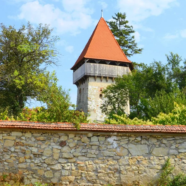 Iglesia evangélica saxon medieval fortificada en el pueblo de Cata, Transilvania, Rumania . — Foto de Stock