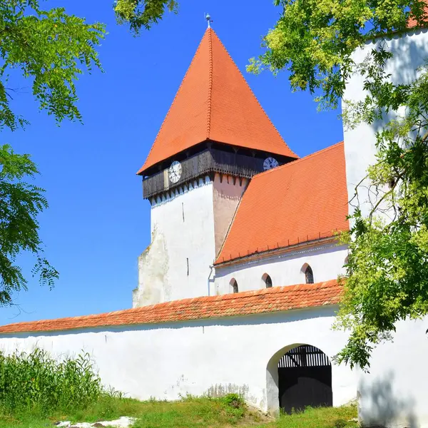 Müstahkem Ortaçağ Sakson kilise Köyü Merghindeal - Mergenthal, Transilvanya, Romanya