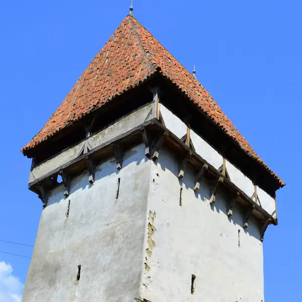 Iglesia medieval evangélica saxon fortificada en Agnita- Agnetheln —  Fotos de Stock