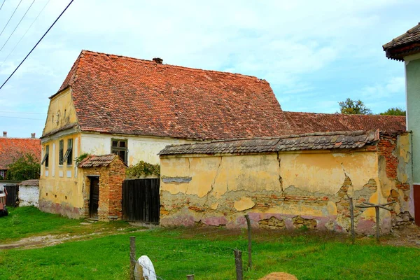 Paysage rural typique et maisons de campagne à Barcut, Bekokten, Brekolten, Transylvanie, Roumanie . — Photo