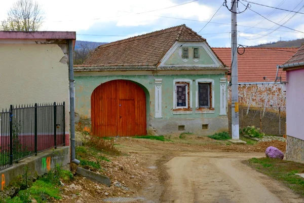 Tipico Paesaggio Rurale Case Contadine Reciu Transilvania Romania Insediamento Fondato — Foto Stock