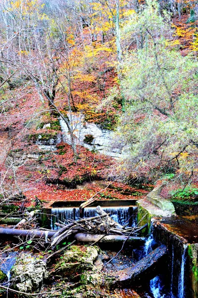 Bigar Waterfall Banat Transylvania Typical Rural Landscape Plains Transylvania Romania — Stock Photo, Image