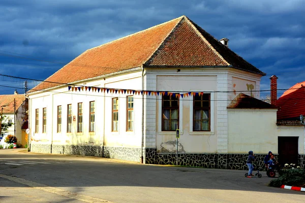 Типичный Сельский Пейзаж Крестьянские Дома Гарбове Трансильвания Румыния Поселение Основано — стоковое фото
